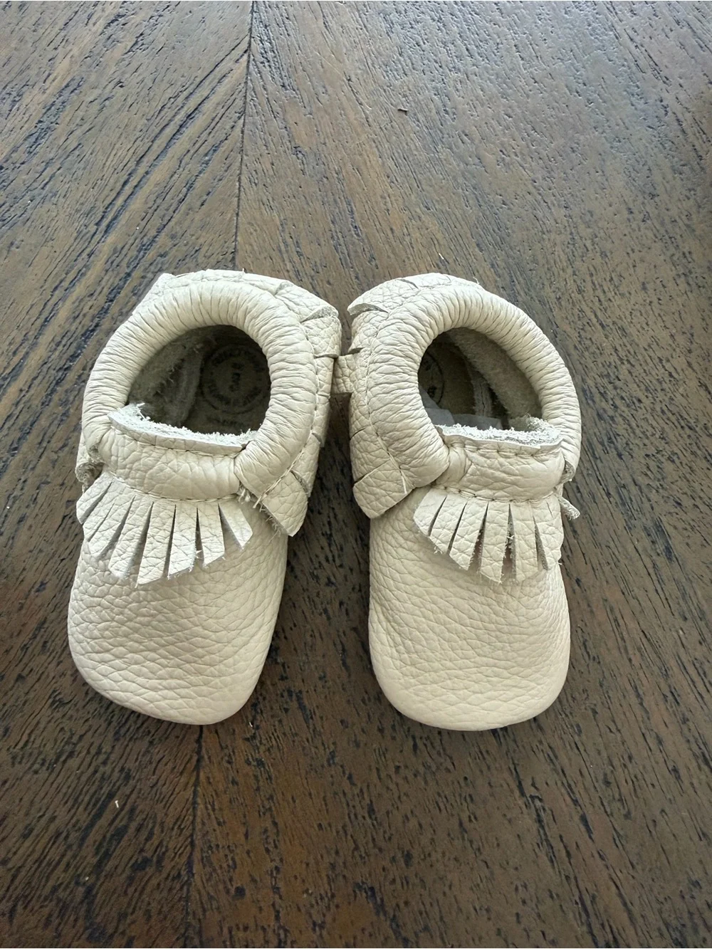 Freshly Picked Cream Baby Moccasins - Size 3